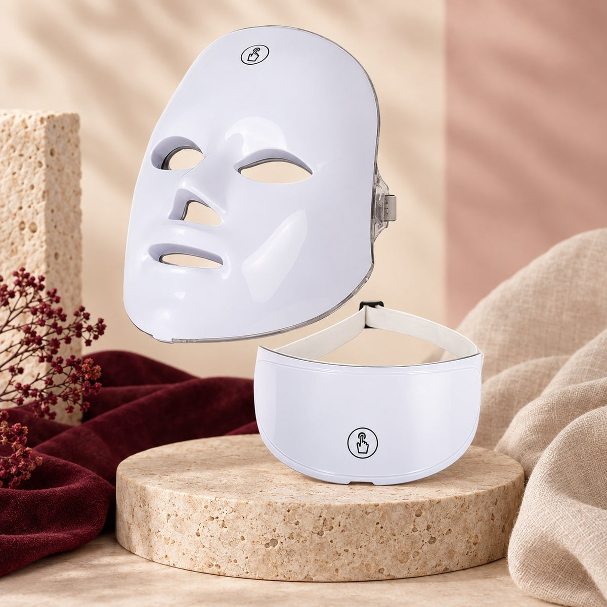 Veyralum 7-Color LED Face & Neck Mask – LED face mask with neck piece