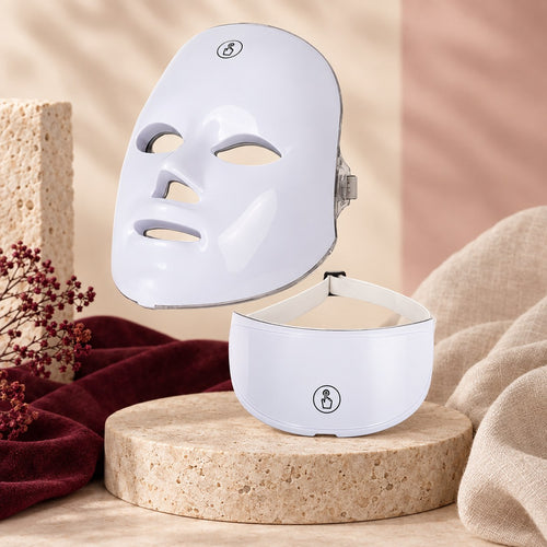Veyralum 7-Color LED Face & Neck Mask – LED face mask with neck piece
