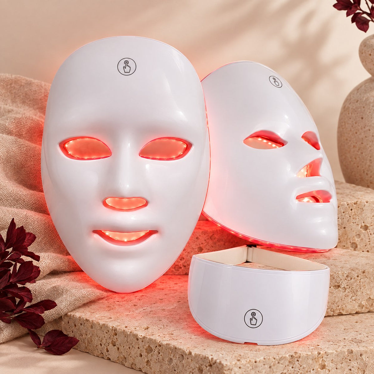 Veyralum 7-Color LED Face & Neck Mask – LED mask glowing red